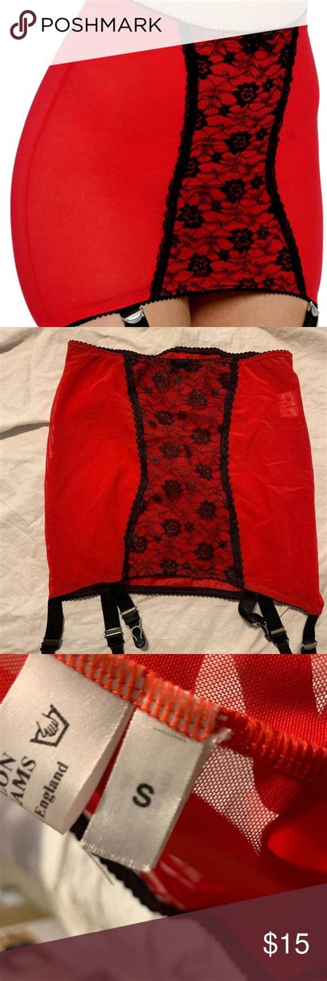 Nylon Dreams Red Open Bottom Girdle 6 Straps