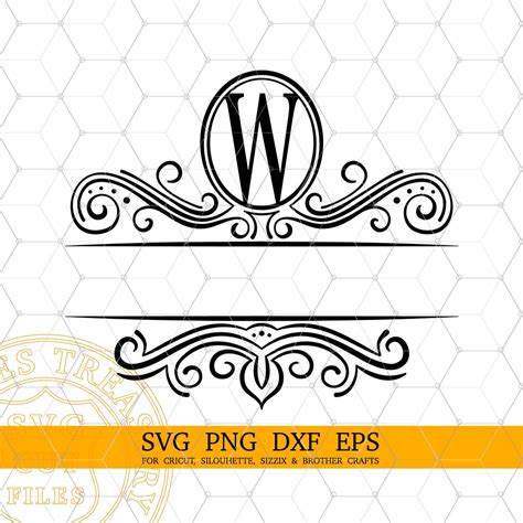 Family Monogram Letter W Svg Fancy Flourish Letter Svg Split - Etsy