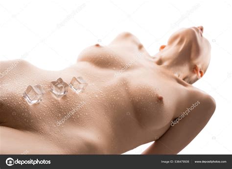 Alluring Nude Woman With Ice On Belly Stock Photo Wisky 536479508