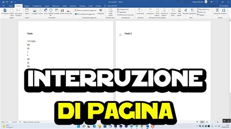 Come Si Inserisce Un Interruzione Di Pagina In Word