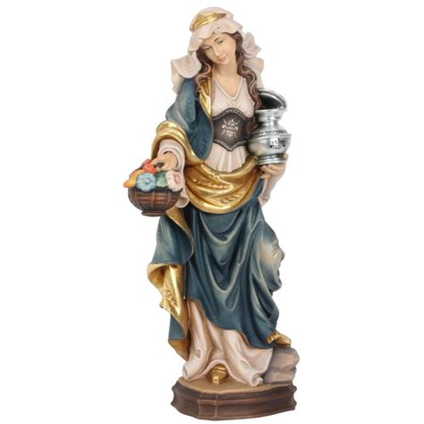 St Dorothy Female Saints Wood Carving 20 Cm Colored Acquisto