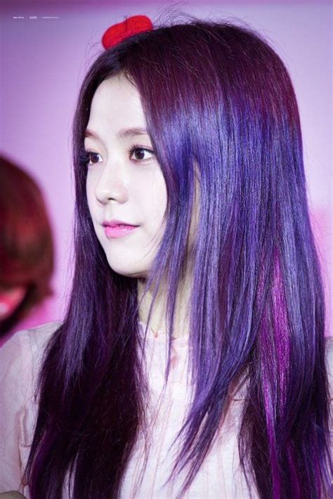 Blackpinkofficial Purple Hair Hair Blackpink Jisoo