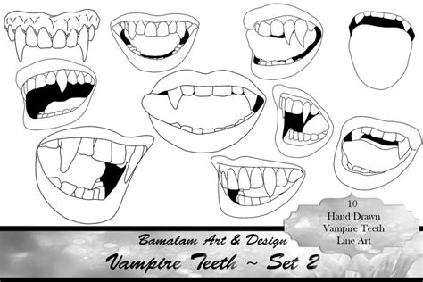 Vampire Teeth Drawings