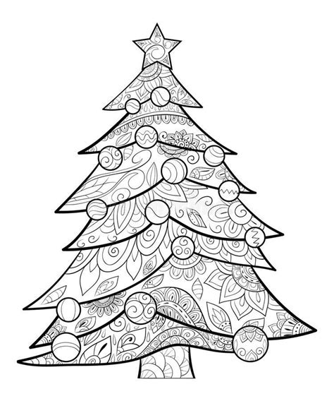 Free Christmas Tree Coloring Pages For Adults Wikipooster