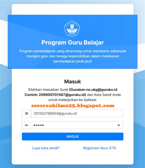 Cara Login Program Guru Belajar Seri Pegawai Pemerintah Dengan