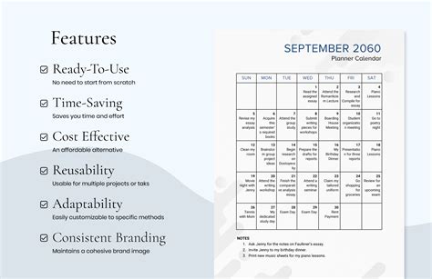 Free Calendar Planner Template - Download in Word, Google Docs ...