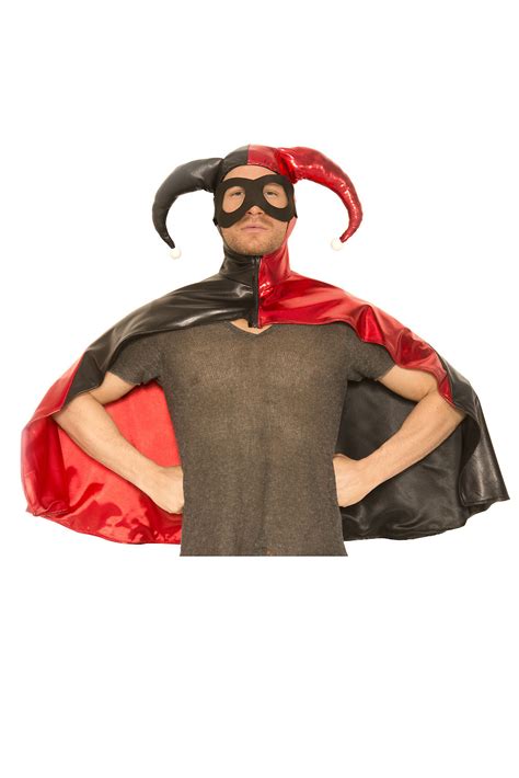 Adult Men Harley Jester Hooded Cape with Mask | $14.99 | The Costume Land