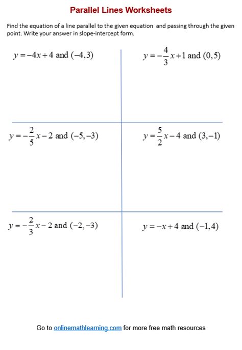 Equation Of Lines Worksheet Practice Problems And Solutions