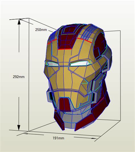 Iron Man Helmet Template Pepakura