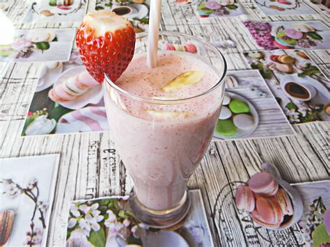 Smoothie De Fresa Y Pl Tano Helados F Ciles