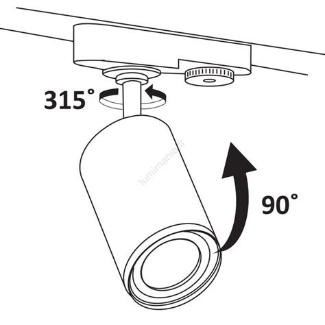 Spot pour système de rail PARIS 1xGU10 10W 230V noir Lumimania