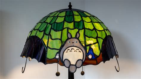 Totoro featured on stained glass lamp - Orchid Stained Glass, Fareham