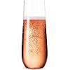 Munfix 36 Pack Stemless Plastic Champagne Flutes Disposable 9 Oz Clear