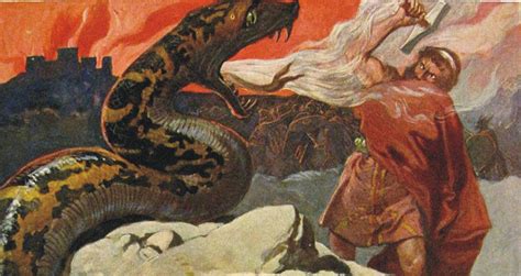 Midgard Serpent And Thor