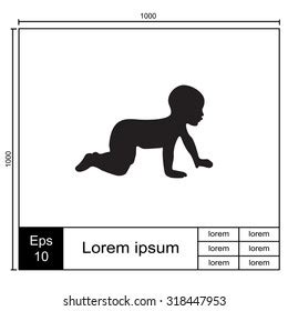 Baby Crawling Silhouette Vector Stock Vector (Royalty Free) 318447953 ...