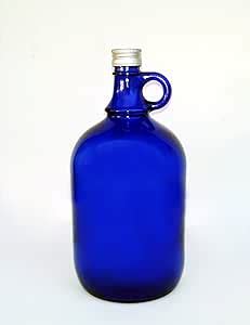 Blaue Glas Flasche Liter Mit Schraubverschluss Kunststoff Schwarz