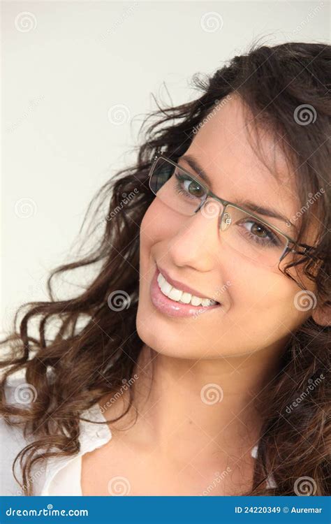 Brunette Wearing Glasses Stock Image Image Of Female 24220349