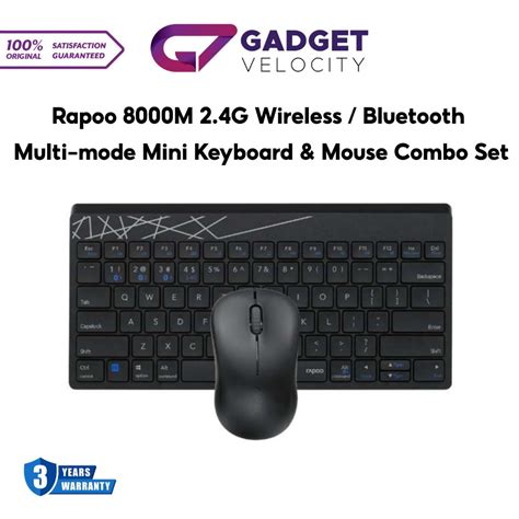 Rapoo M G Wireless Bluetooth Multi Mode Mini Keyboard Mouse