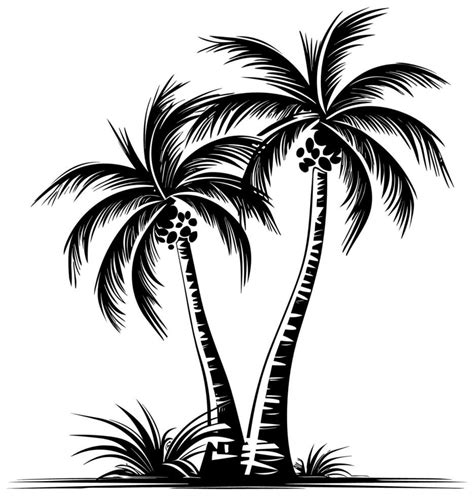 Palm Trees Black And White 25876296 Vector Art At Vecteezy