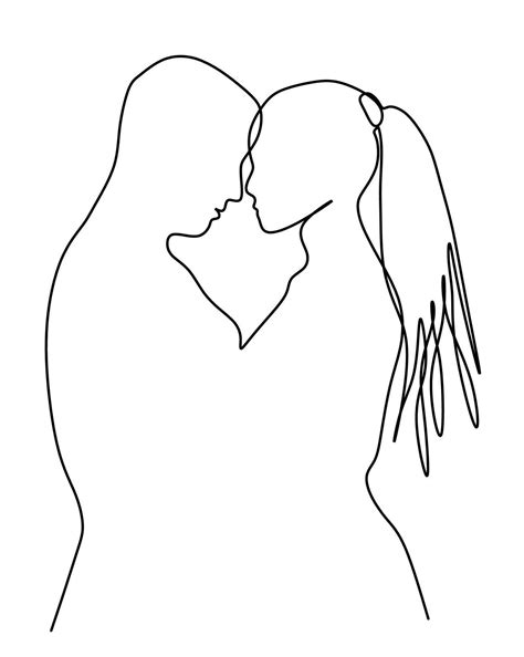 art vector couple hand draw   kissing man  woman
