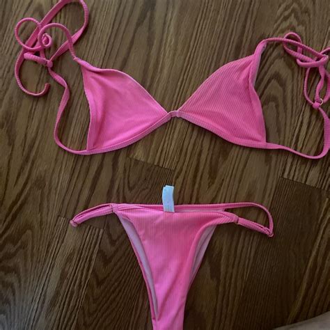 Koana Swim Pink Ribbed Bikini The Most Flattering Depop