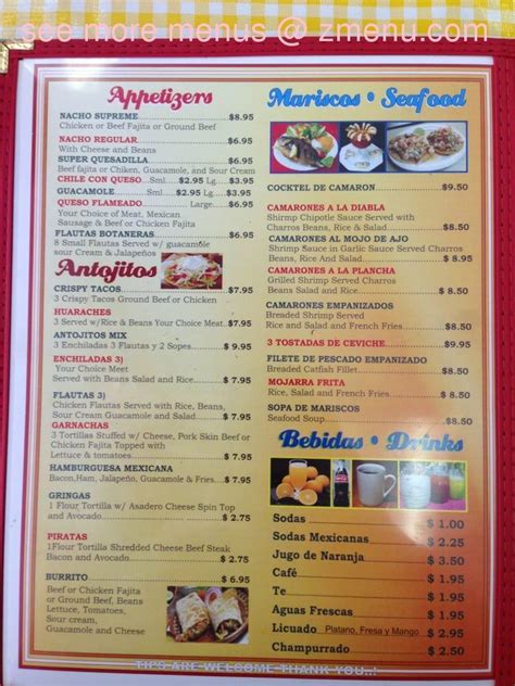 Online Menu Of Las Fuentes Taqueria Restaurant Houston Texas 77022