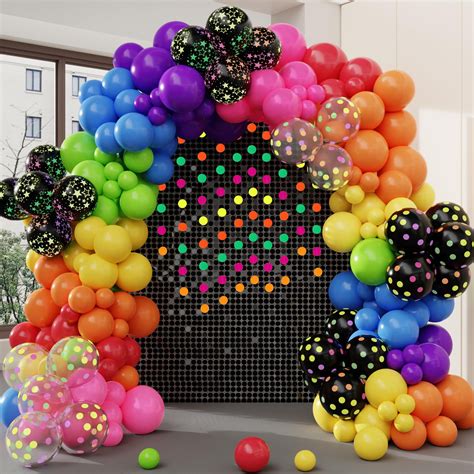 Amandir Glow In The Aif Dark Party Decorations Pcs Rainbow Balloon