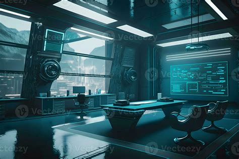 Futuristic Meeting Room Interior Conference Room Coworking Modern