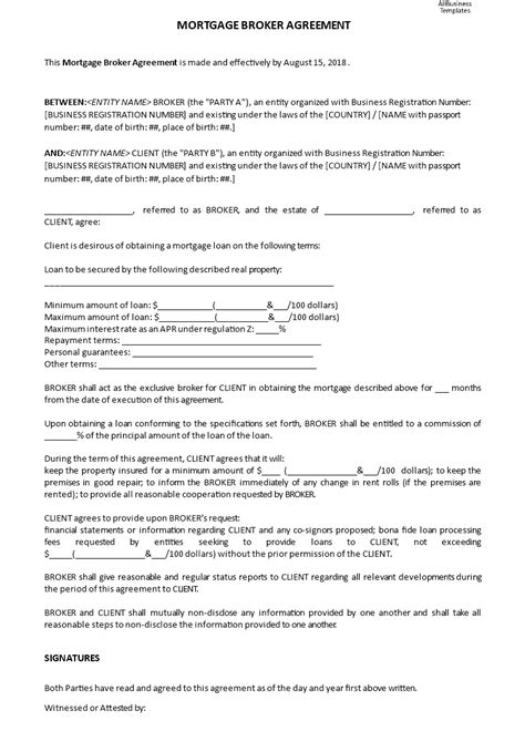 Introducing Broker Agreement Template