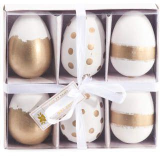 Set Of 6 Boxed Easter Eggs | Easter eggs, Gold easter eggs, Diy easter ...