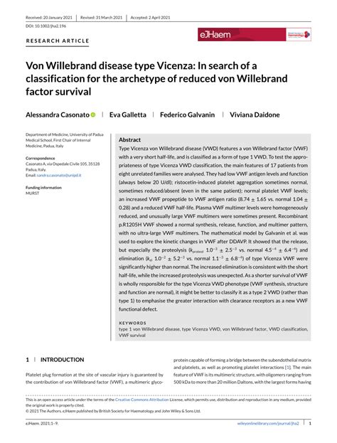 Pdf Von Willebrand Disease Type Vicenza In Search Of A Classification For The Archetype Of