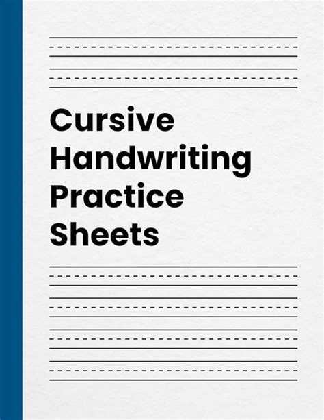 Cursive Handwriting Practice Sheets For Adults Blank Worksheets Notebook 120 Pages 12 Lines