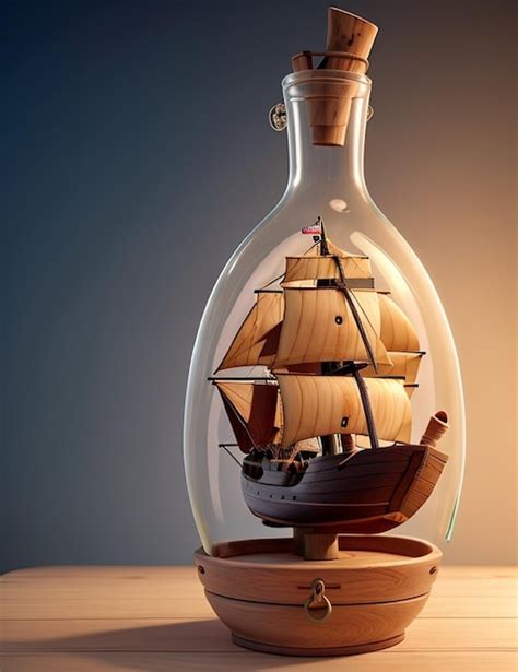 Premium AI Image | a ship in a bottle with a ship in it