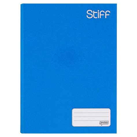 Caderno Capa Dura Universitário Brochura Azul Jandaia Stiff 200mm x