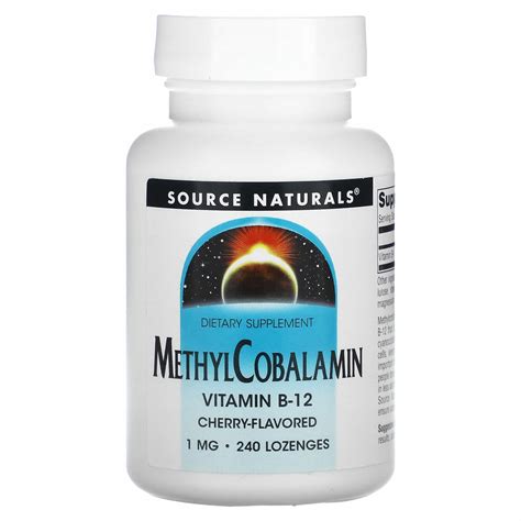 Source Naturals Methylcobalamin Vitamin B12 Cherry 1 Mg 240