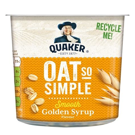 Quaker Oats So Simple Golden Syrup Porridge Pots Multipack 57g X Ocado