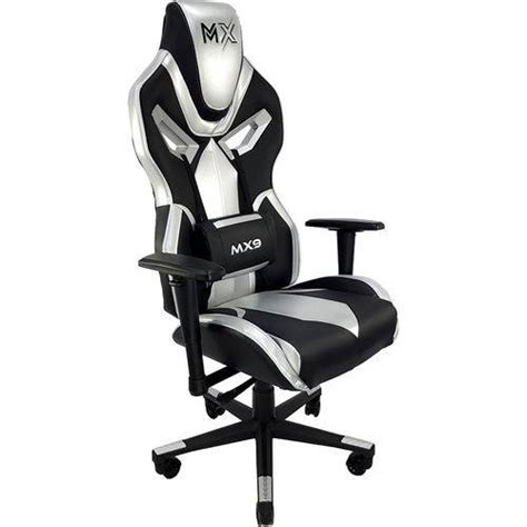 Cadeira Gamer Mx9 Giratoria Preto E Prata Mymax