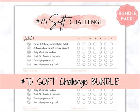 75 SOFT Challenge Tracker 75soft Printable 75soft Easier Etsy UK