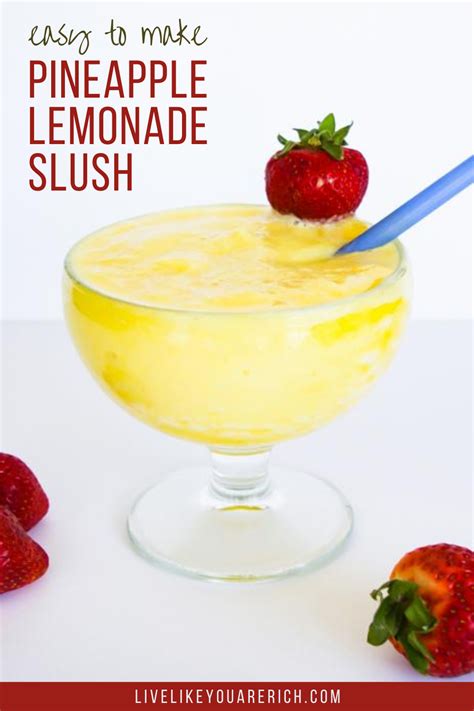 Pineapple Lemonade Slush Recipe Smoothie Drink Recipes Pineapple Lemonade Lemonade Slush