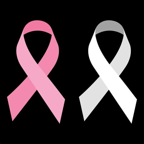 Pink ribbon breast cancer illustration, Isolated on black background ...