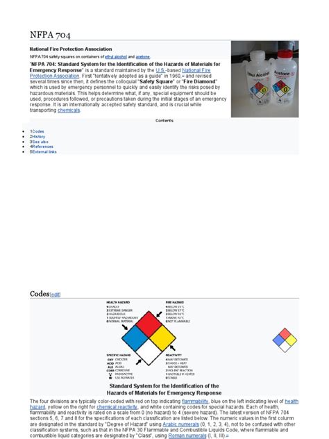 NFPA Diamond | PDF | Physical Chemistry | Sets Of Chemical Elements