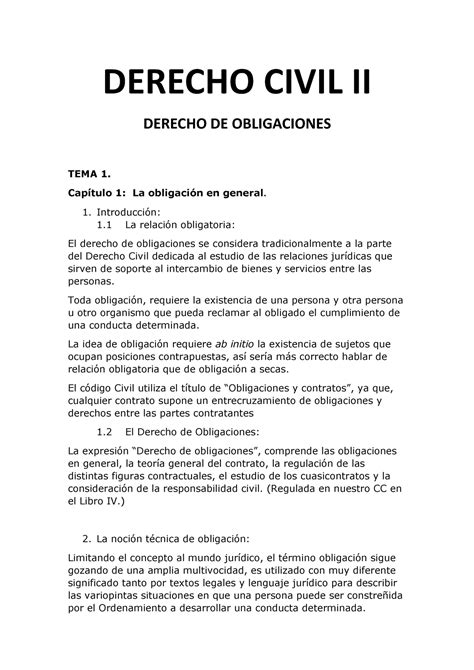 Derecho Civil Ii Apuntes 1 2 Derecho Civil Ii Derecho De