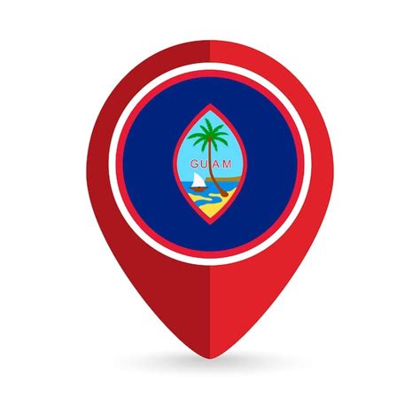 Premium Vector Map Pointer With Country Guam Guam Flag Vector