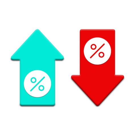 Percentagem ícone de linha de seta para cima e para baixo