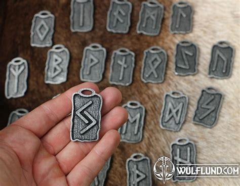 Amulett Runen Futhark Set Zink Drakkaria Runenanh Nger Amulette