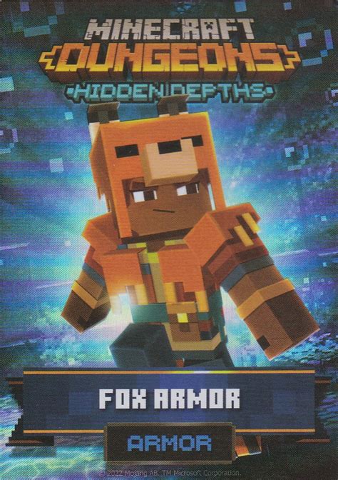 Minecraft Dungeons Arcade Series 2 Card 84 Armor Fox Armor Foil