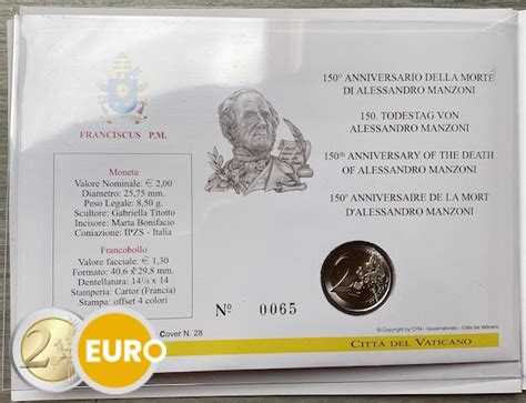 Euro Vatican Alessandro Manzoni Bu Fdc Numisletter