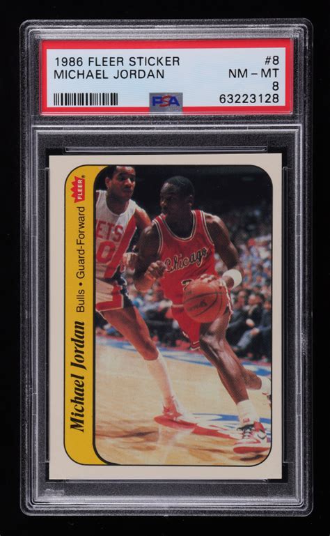 1986 87 Fleer Stickers Basketball Complete Set Of 11 Cards ALL Graded