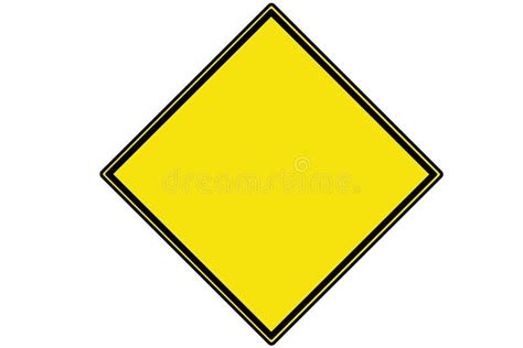 An Empty Yellow Diamond Shaped Warning Sign Stock Illustration ...