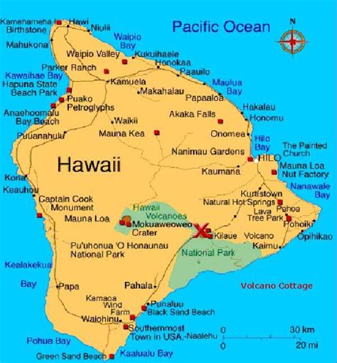 Map Of The Big Island Hawaii Printable